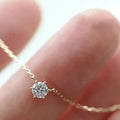 Jkeli 925 Sterling Silver 18k Gold Plated Necklace Single Sparkling Zircon Clavicle Chain for Women Wedding Jewelry collares